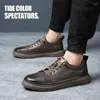 Sapatos de banda 253 casual elástico tênis de couro masculino respirável designer mocassins primavera/outono juventude tendência costura apartamentos