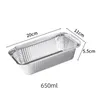 Tin Foil Packaging Box Rectangular With Lid Disposable Barbecue Packing Box Fast Food Aluminum Foil Container 650ML