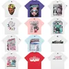 Amerikaanse hiphop high street trendy merk zomer gewassen letterprint casual wit roze blauw T-shirts met korte mouwen voor heren en dames