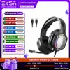 Cell Phone Earphones EKSA-E1000 V2 RGB PC gaming headset with microphone 7.1 surround USB/C wired headphone gaming console suitable for 4/5/Phone/Switch Q240321