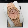 Relógio de pulso AP de luxo popular Royal Oak Series Watch Womens Watch 33mm de diâmetro Quartz Movement Precision Steel Platinum Rose Gold Casual Mens Famous Watch