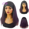 Wigs Synthetic Wig African Women Yaki Straight Headband Wigs Black Medium Length Hairstyle Women's Wig Daily Ladies Turban Wig