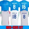 2024 25 Italiaanse voetbalshirts Italiaanse jersey SCAMACCA IMMOBILE CHIESA voetbalshirts RASPADORI JORGINHO BARELLA BASTONI VERRATTI Maglia Italiana nationaal team