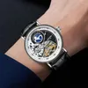 Orologi da polso KINYUED Orologio da uomo di lusso elegante Tourbillon meccanico impermeabile luminoso Top Brand scheletro automatico orologio da polso da uomo