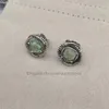 Vintage Luxury Stud örhängen för kvinnor med bländande grön kubik zirkon transparent sten 10 färg tillgänglig grossistpärldesigner örhänge