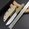 Coltello dritto di fascia alta H3887 di alta qualità 14C28N Lama per lavaggio in pietra Full Tang Maniglia Kraton Coltelli da sopravvivenza per campeggio all'aperto con Kydex