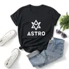 Damen T-Shirts Kpop ASTRO Shirt Korean Fashion Damen Herren Sommer Kurzarm T-Shirt Klassisches Logo Print T-Shirt Fans AROHA Kleidung