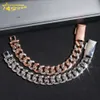 디자이너 핫 판매 S925 18mm 너비 힙합 보석 남자 목걸이 팔찌 스털링 실버 925 VVS Moissanite Miami Iced Out Cuban Link Chain