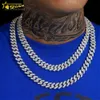 Wholesale Fine Jewelry 5A Cubic Zircon 14K Gold Plated Sterling Sier 2Rows Cz Iced Out Cuban Link Chain