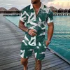 Herrspårar 3D Kort ärmdräkt Shorts Beach Tropical Hawaiians Body Sports Jacket Mens Tux passar min uppsättning