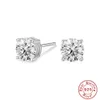 S925 Sterling Silver Geometric Square Super Sparkling Diamond Earrings Japanese and Elegant Luxury Style