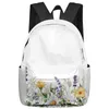 Sac à dos printemps marguerite lavande Eucalyptus fleur femmes homme sacs à dos école étanche pour étudiant garçons filles sacs Mochilas