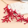 Pendant Necklaces Red Coral Necklace Female Collarbone Chain Student Adjustable Jewelry