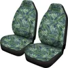 Araba koltuğu kapaklar yeşil ve mavi tropik ada yaprağı desen 2 evrensel ön koruyucu kapak paketi