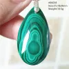 Jewelry Natural Green Malachite Donut Gems Pendant Water Drop Round Malachite Chrysocolla Pendant Women Men Green Jewelry Necklace Aaaaa