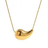 Łańcuchy ze stali nierdzewnej PVD 18 -karne złoto plisowane naczyńca Waterdrop wisior dla kobiety biżuterii hurtowa 2024 Trenda