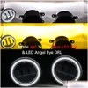 Car Fog Lights Eemrke Led Assembly 30W/ 40W For Mitsubishi Lancer Gt Es Sport X With Clear Lens Angel Eyes Drl Daytime Running Light 1 Otcbd