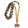 Nouveau 10 pièces motif léopard tissu lanière corde épissé acrylique téléphone corde bandoulière longue Anti perte et Anti chute téléphone chaîne