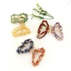 Hårklipp 5st Natural Stone Claw Clamp Butterfly Grab Chip Crystal Hairclip Amethyst Rose Quartz Hairpin Clip Acc