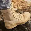Chaussures de Fitness à lacets bottes tactiques pour hommes et femmes randonnée hommes armée militaire mâle désert Combat cheville bateaux travail sécurité