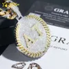 Projektant biżuterii gorąca sprzedaż chmiel S925 Moissanite Hip Hop Biżuteria 14K 18K Gold Slated 925 Srebrny VVS MOISSANITE Person Circle Circle Out Wendant