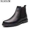 Botas Brown Chelsea Boots Men Sapatos casuais de couro para homem 2024 Botas de tornozelo para homens Botas de couro masculino Men Black Platform Shoes Homem