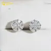 Projektant biżuterii Hot Sprzedaż hip hop S925 VVS Moissanite Factory Cena 925 Srebrny Hip Hop Screy Back Custom Moissanite Studs For Kamena