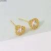 Bestselling Metal Flower Earrings Sunshine Sweet Zircon High Grade Womens Universal Jewelry Lglg