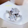 Unik design 14K White Gold 3.0ct Oval Cut Moissanite Diamond Ring for Women Wedding Ring