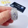 Gioielli di design Vendita calda Hip Hop S925 VVS Moissanite Pass tester per diamanti Argento sterling 925 vvs moissanite uomo anello nuziale con pietra preziosa da laboratorio ghiacciato personalizzato