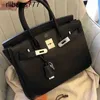 Couro genuíno bk bolsas designer sacos preto 25 30 35 platina vaca pescoço fivela de ouro prata logotipo original feito à mão