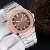 Fashion watches mens automatic mechanical watches rose strap Brown gold watch stainless waterproof wristwatch men watches montre de luxe gifts