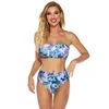 Kobiety stroje kąpielowe seksowne bikini z wysokiej talii 2024 Kobiety Bandeau Push Up Set Brazylian Bathing Suit Summer Beach Wear Swiming XL