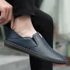 Casual Shoes 2024 Lightweight Loafers Men Leather Male Sneakers Office Breathable Hollow Out Comfortable Driving