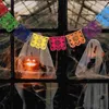 Dzień dekoracji imprezy martwego pustego kwadratowego girlandy plastikowe sztandary Bunting Multicolor meksykański sztandar - MS01