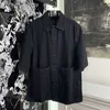 Camisas casuales para hombres Diseñador Primavera / Verano Marca de moda Polo Collar Mujer y Jacquard Manga corta Denim Abrigo suelto Camisa Top 3RS7