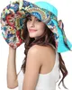Cappello da donna pieghevole floscio reversibile da viaggio con visiera parasole da spiaggia a tesa larga UPF 50+