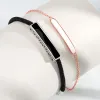 Pulsera De Pareja Original Dedicada, Un Par De Hombres Y Mujeres Pulsera De Pareja Tejida Con Pegamento Blanco Y Negro