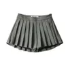 New fashion designer summer high-waisted female sexy mini retro pleated skirt Korean tennis skirt white black 2024