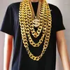 Kedjor Big Chunky Necklace Rapper Fake Gold Chain 90s Hip Hop Plastic Costume Performance Props smycken