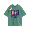 Erkek Tasarımcı Gu T-Shirt Vintage Retro Yıkalı Gömlek Lüks Marka Tişörtleri Kadınlar Kısa Kollu Tişört Yaz Nedensel Tees Hip Hop Üstleri Şortlar Çeşitli Renkler-98