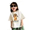 Kids Cartoon Hond Brief Gedrukt T-shirt 2024 Zomer Kinderen Tie-Dye Denim Half Shorts Jongens Katoen Korte Mouw Casual tops Kleding Z7275