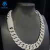 Nouveau processus bijoux 18Mm Sier Ice Out Mossinate diamant collier hommes en acier inoxydable chaîne à maillons cubains