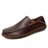 Casual Schoenen Plus Size 38-48 Echt Leer Mannen Loafers Koe Voor Man Zachte Comfortabele Mocassins Hand Genaaid Rijden