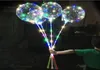 LED明るいLEDボボ風船が点滅するライトアップ透明なバルーン3Mハンドグリップクリスマスパーティーの結婚式の装飾9101851