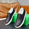 En iyi tasarım intrecciato erkek dokuma deri spor ayakkabılar ayakkabı slip-on loafers kauçuk taban konfor oxford yürüyüş toptan ayakkabı eu38-46