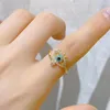 Cluster Rings Simplicity Retro Zircon Blue Eyelash Eyes Hollow Out Opening Ring for Women Fine Fashion Advanced Jewelry Party Gift Sar158