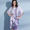 Kvinnors sömnkläder Kvinnor Silk Robe Sleep-shirt Kvinnlig överstorlek för Dams Nightgowns 16m/m tryckt Real Sleeping