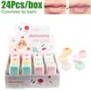 24 Stück Kawaii Lippenbalsam Großhandelsartikel zum Wiederverkauf in großen Mengen Transparenter Lippenstift Feuchtigkeitsspendender Kosmetikstift 240313