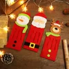 Parti Dekorasyonu 3pcs Santa Hat Ren geyiği Noel yılı Pocket Fork Bıçak Çatal Tutucu Tutucu Çanta Ana Masa Masa Yemek Tabloları 25